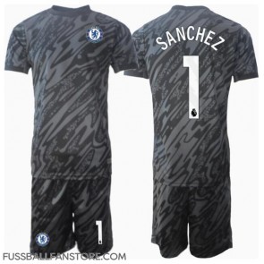 Chelsea Robert Sanchez #1 Torwart Replik Auswärtstrikot Kinder 2024-25 Kurzarm (+ Kurze Hosen)